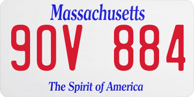MA license plate 9OV884