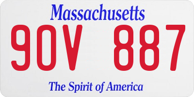 MA license plate 9OV887