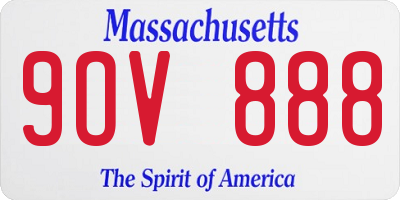 MA license plate 9OV888