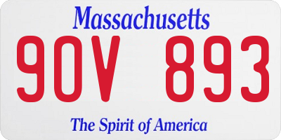 MA license plate 9OV893