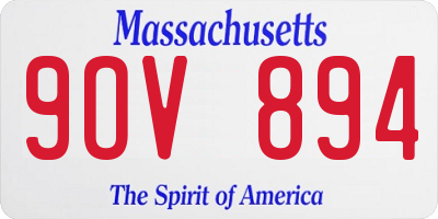 MA license plate 9OV894