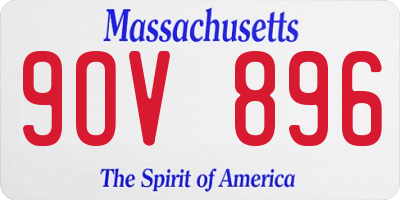 MA license plate 9OV896