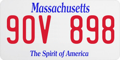 MA license plate 9OV898