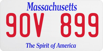 MA license plate 9OV899