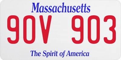 MA license plate 9OV903