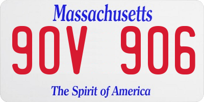 MA license plate 9OV906