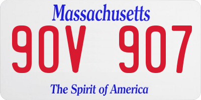 MA license plate 9OV907