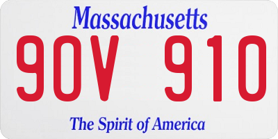 MA license plate 9OV910