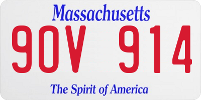 MA license plate 9OV914