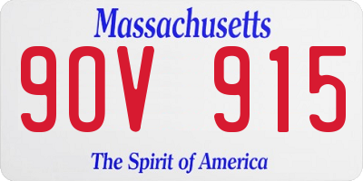 MA license plate 9OV915