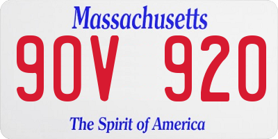 MA license plate 9OV920