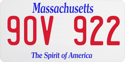 MA license plate 9OV922