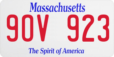 MA license plate 9OV923
