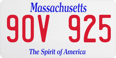 MA license plate 9OV925