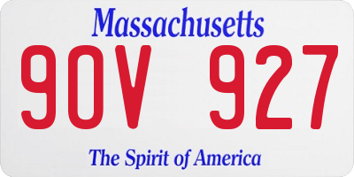 MA license plate 9OV927
