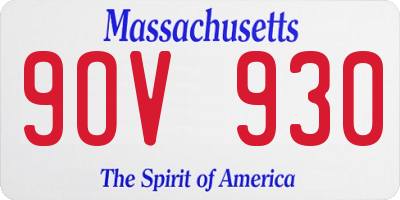 MA license plate 9OV930