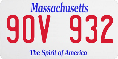 MA license plate 9OV932