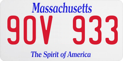 MA license plate 9OV933