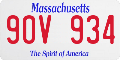 MA license plate 9OV934
