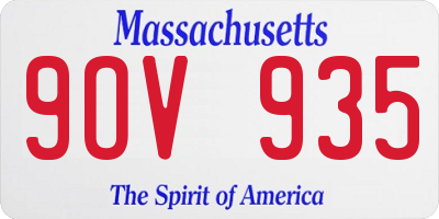 MA license plate 9OV935