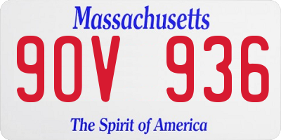 MA license plate 9OV936