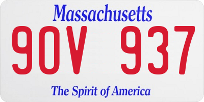 MA license plate 9OV937
