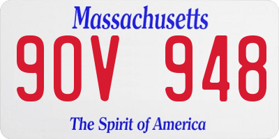 MA license plate 9OV948