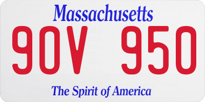 MA license plate 9OV950