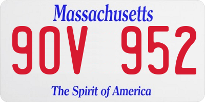 MA license plate 9OV952