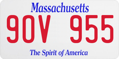 MA license plate 9OV955