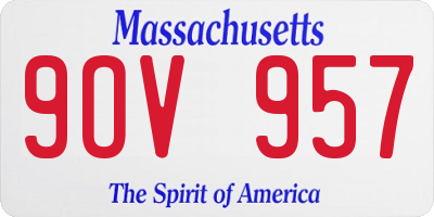 MA license plate 9OV957