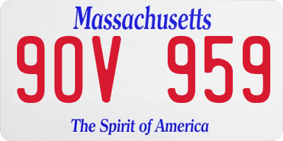 MA license plate 9OV959