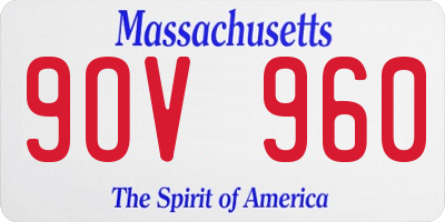 MA license plate 9OV960