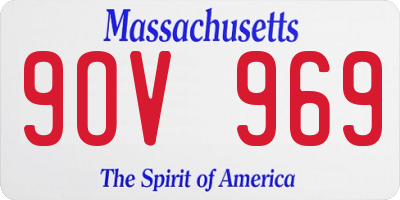 MA license plate 9OV969