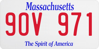 MA license plate 9OV971