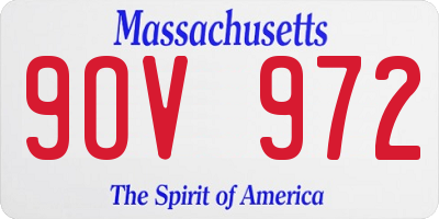 MA license plate 9OV972
