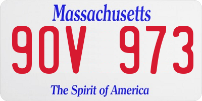 MA license plate 9OV973