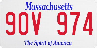 MA license plate 9OV974