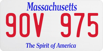 MA license plate 9OV975