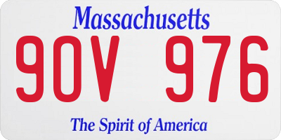 MA license plate 9OV976