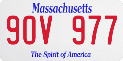 MA license plate 9OV977