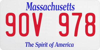 MA license plate 9OV978
