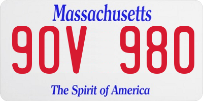 MA license plate 9OV980