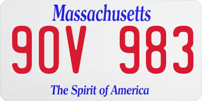 MA license plate 9OV983