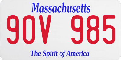 MA license plate 9OV985