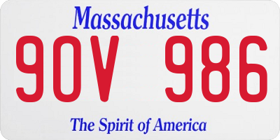 MA license plate 9OV986