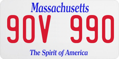 MA license plate 9OV990