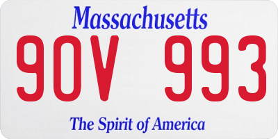 MA license plate 9OV993