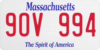 MA license plate 9OV994