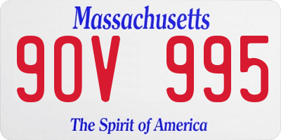 MA license plate 9OV995